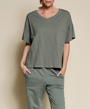 Genderless V Neck Crop T