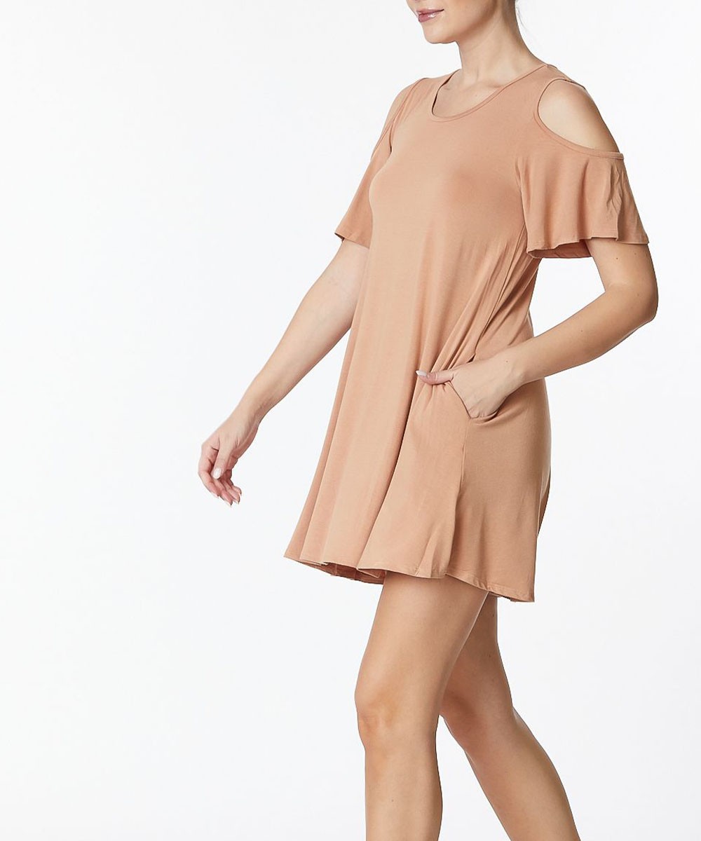 Bamboo cold shoulder dress