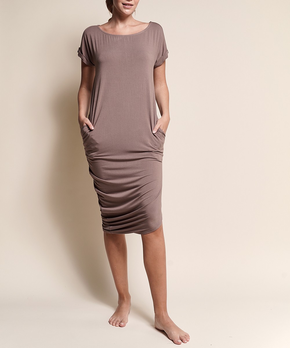 Bamboo Asymmetric Dress with Pockets