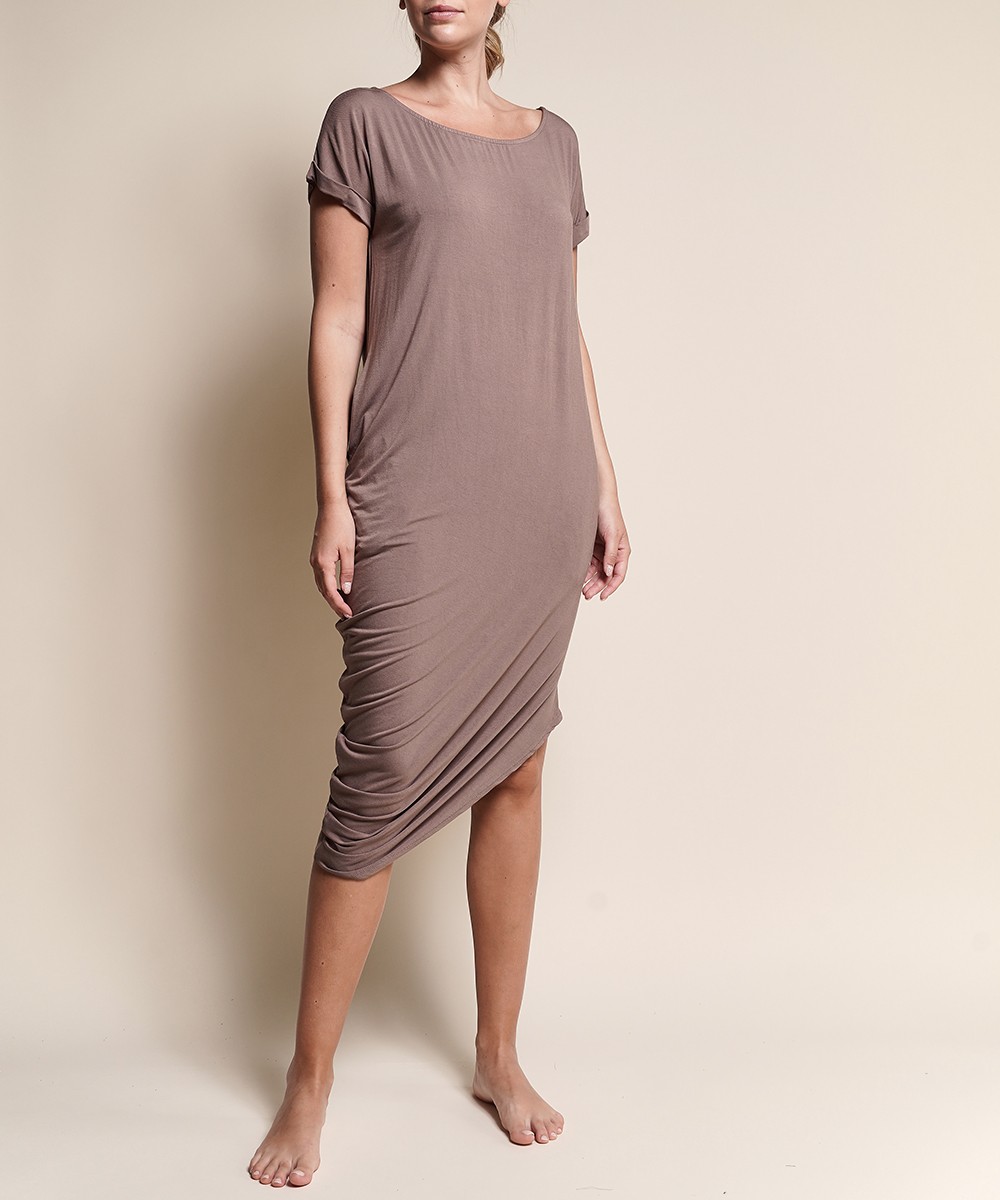 Bamboo Asymmetric Dress with Pockets