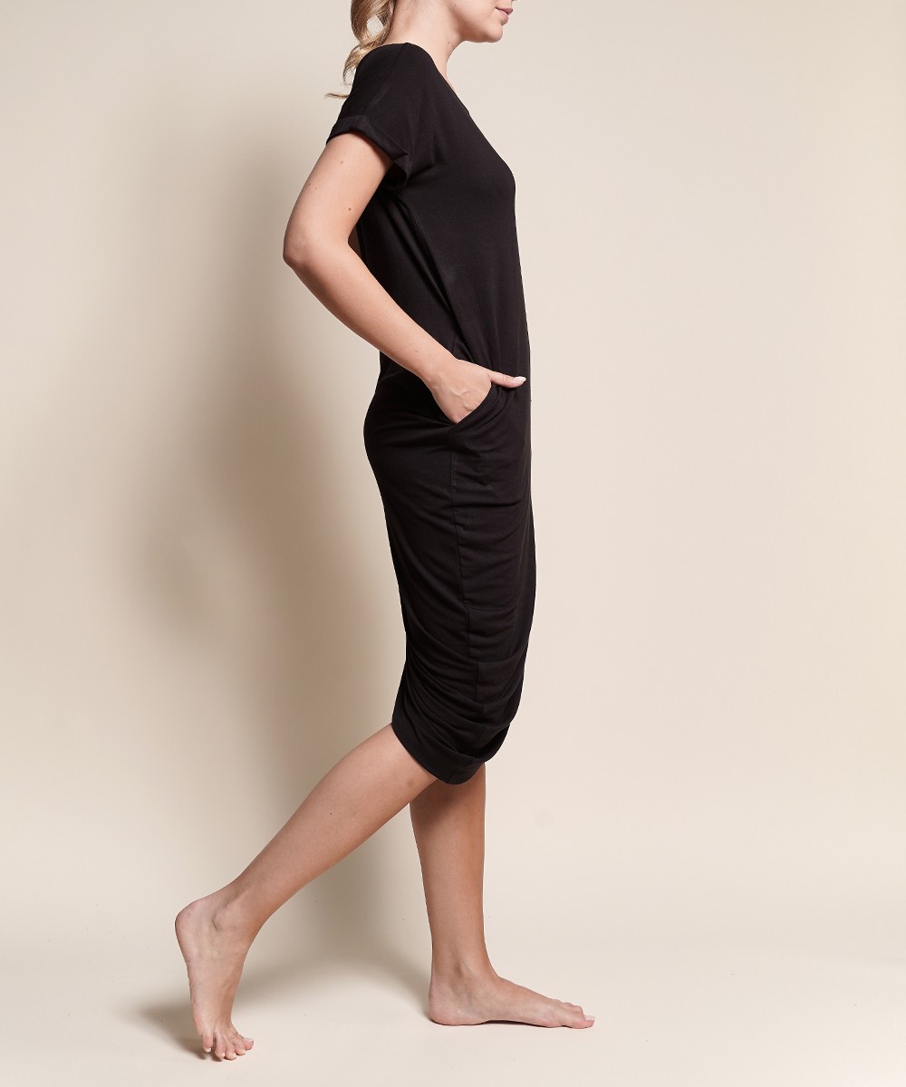 Bamboo Asymmetric Dress with Pockets