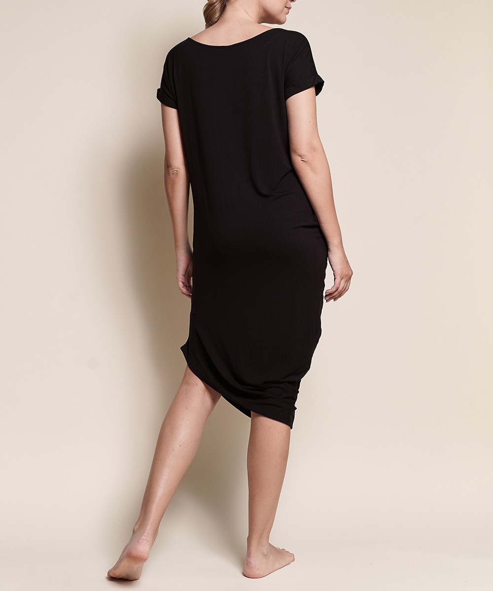 Bamboo Asymmetric Dress with Pockets