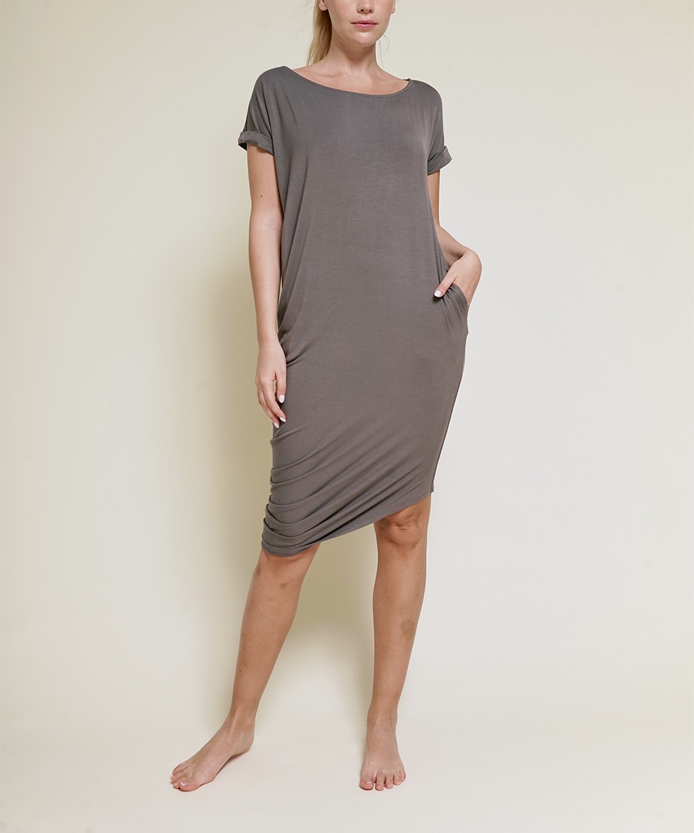 Bamboo Asymmetric Dress with Pockets