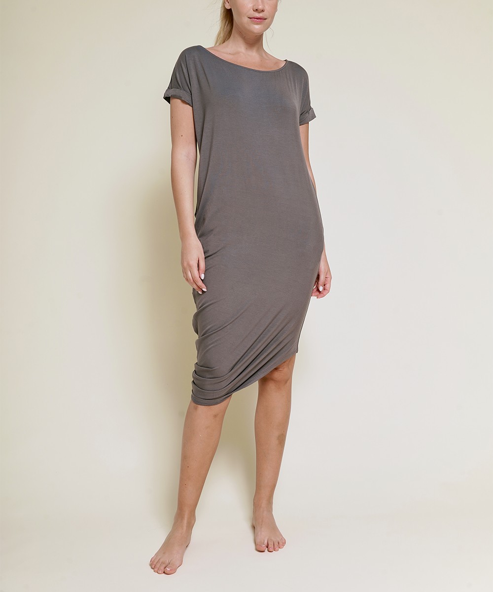 Bamboo Asymmetric Dress with Pockets