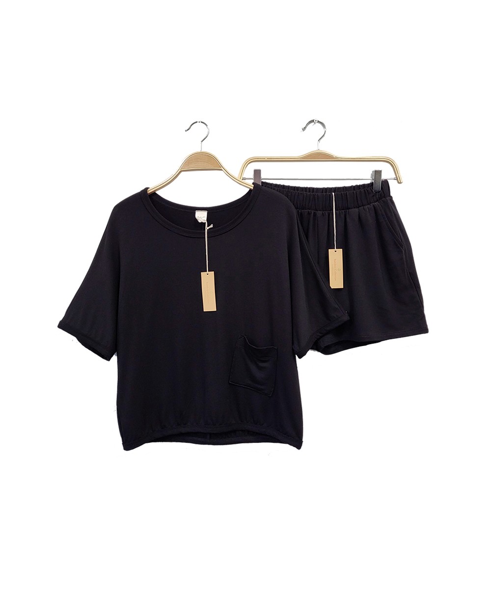 BAMBOO FRENCH TERRY CROP AND SHORT SET