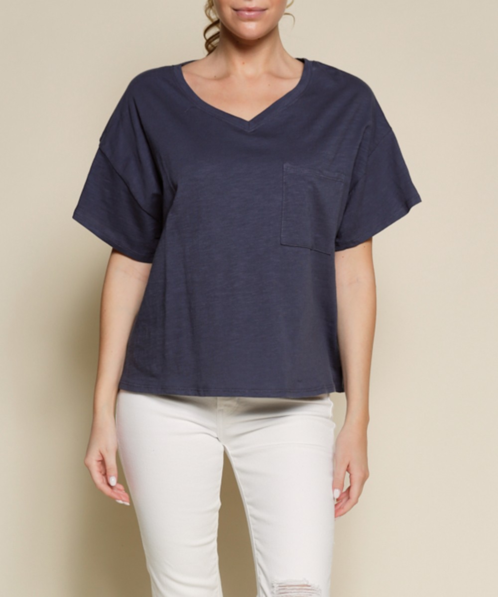 Genderless V Neck Crop T