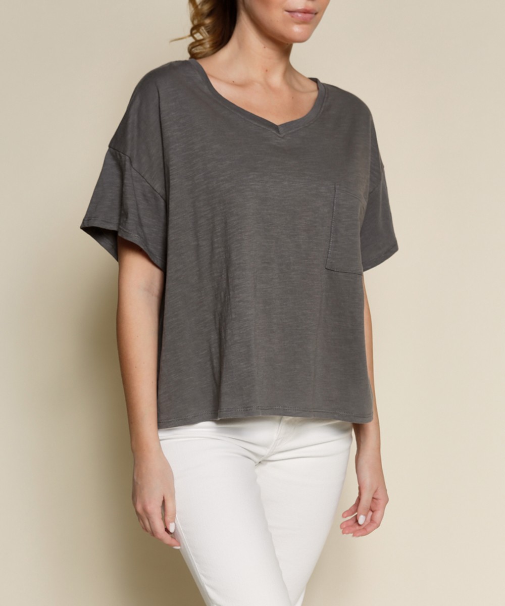 Genderless V Neck Crop T