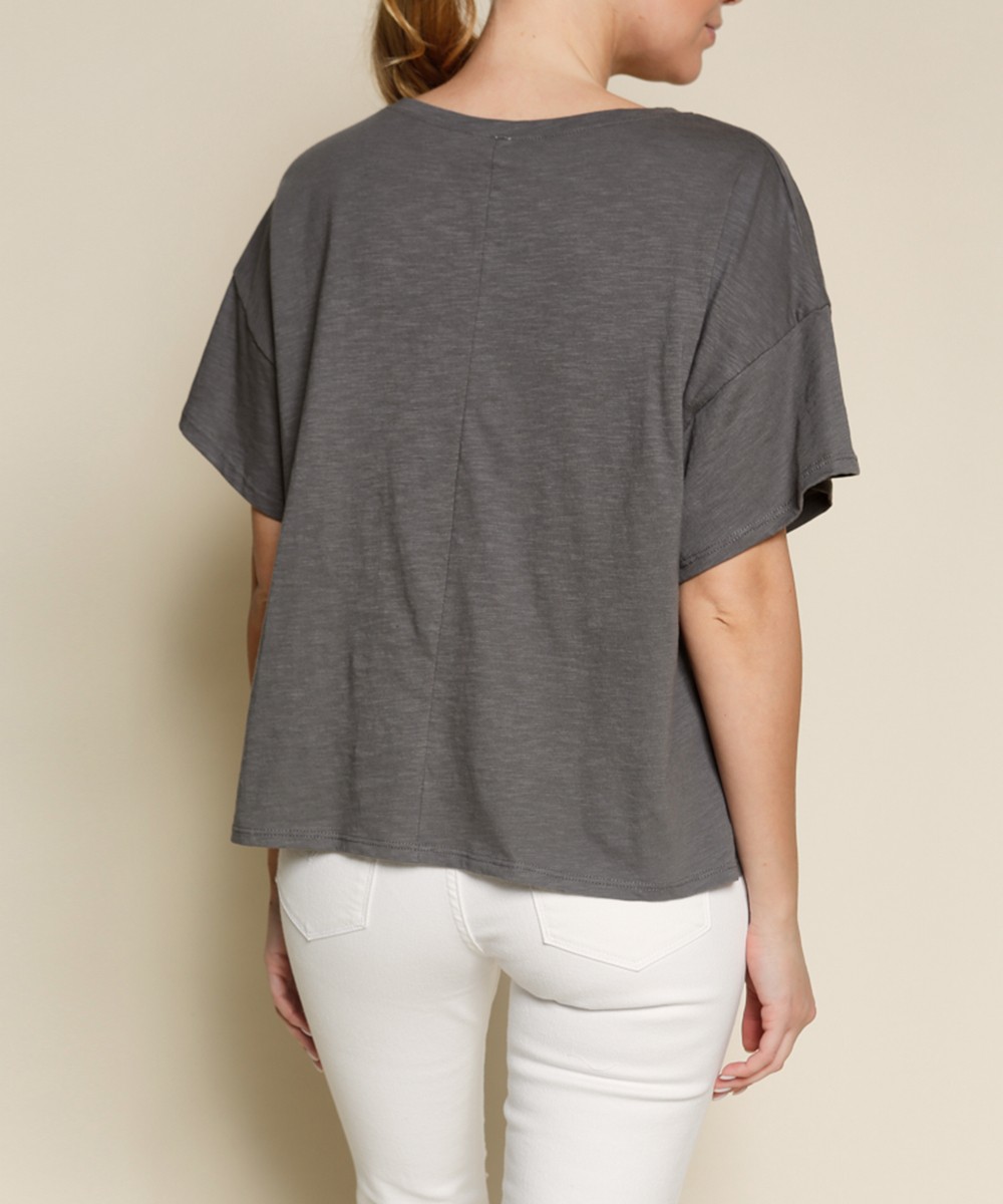 Genderless V Neck Crop T