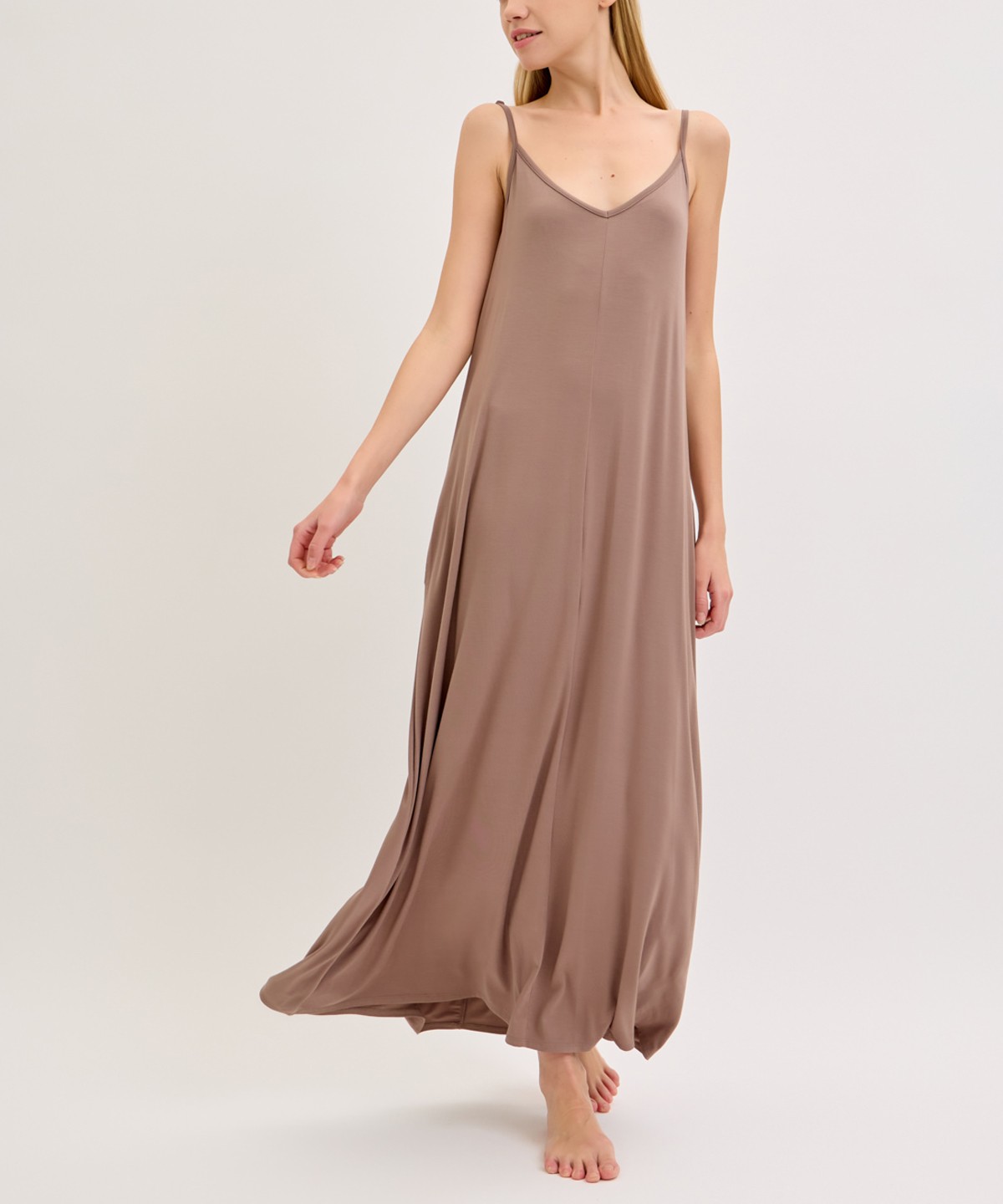 BAMBOO BRA INSERT SHOULDER STRAP MAXI DRESS