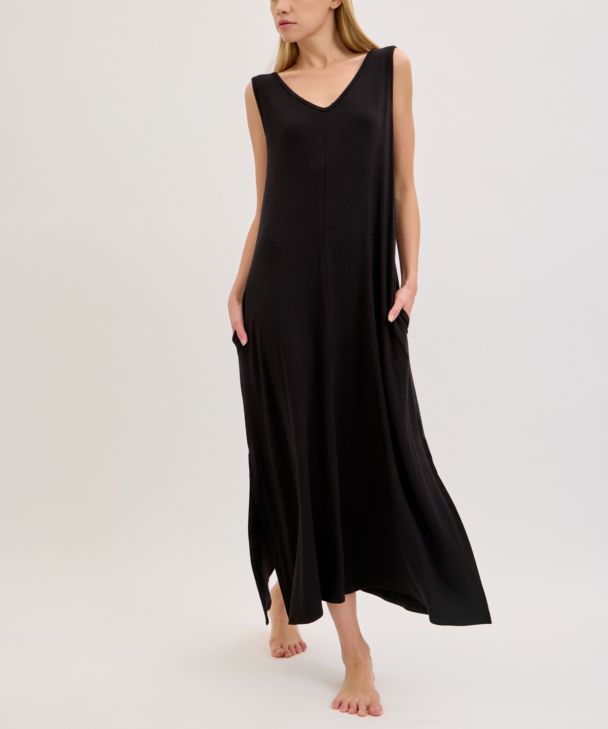 BAMBOO BRA INSERT SLEEVELESS MAXI DRESS